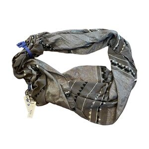 APT 9 Women's‎ Infinity Neck Scarf Grey Silver Black Aztec Geometric Metallic